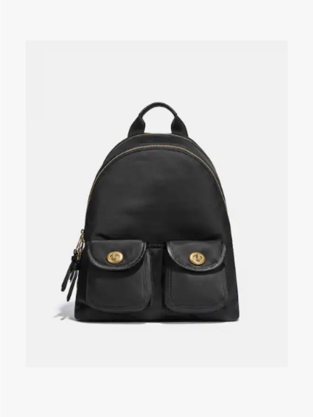 *NWOT* Coach Cargo Carrie Backpack With Vintage Rose Print Interior, Brass/Black
